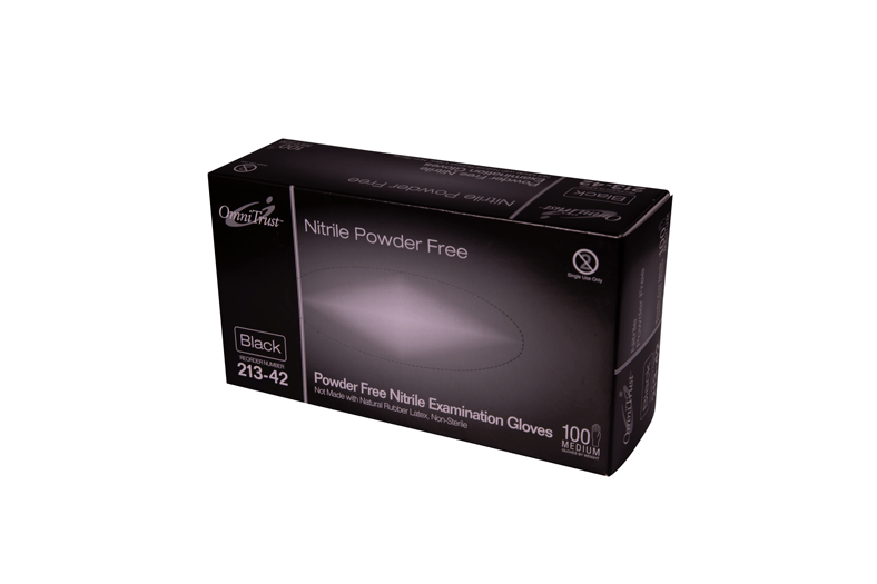 Image - Glove XL Black Nitrile, PF 100/bx, 10 bx/cs