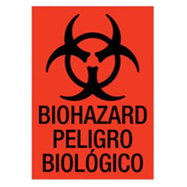 Image - Label Biohazard Red Fluorescnt 5" X 9", 5/pk