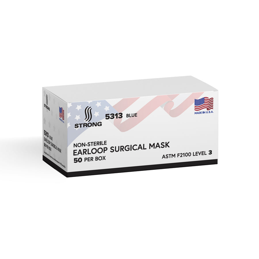 Image - Earloop Facemask, Blue, Astm Lvl 3 50/bx 6 bx/cs(Discontinued W/Stock)