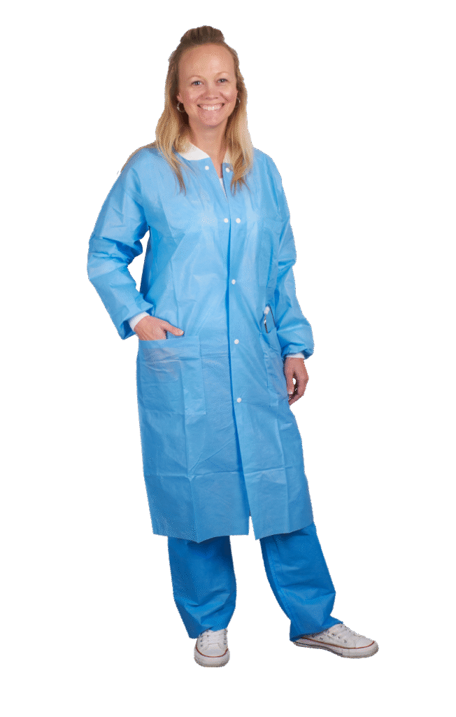 Image - Lab Coat, Disposable, Large-Lt Blue 10/bg, 3 bg/bx