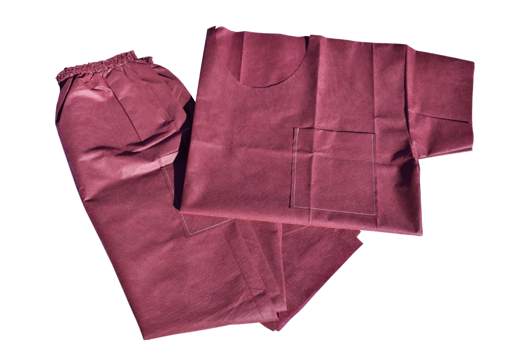 Image - Disposable Pants, Scrub, 3Xl, Burgundy, 50/cs