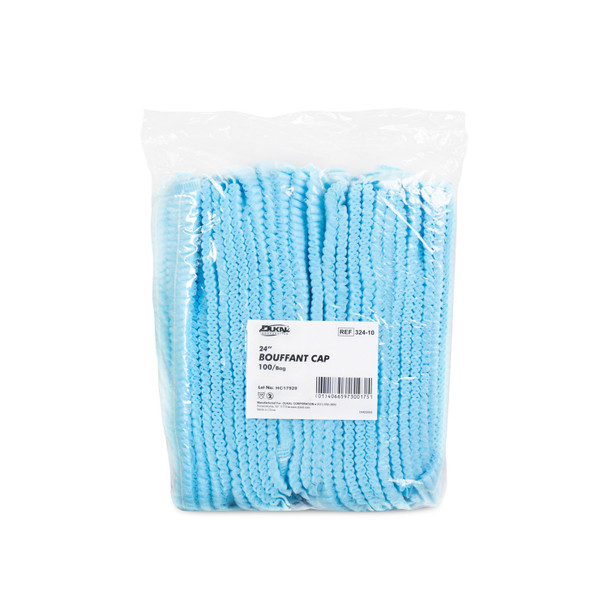 Image - Bouffant Cap, 24", Accordian, Blue, 100/bg, 10 bg/cs Bouffant Ca