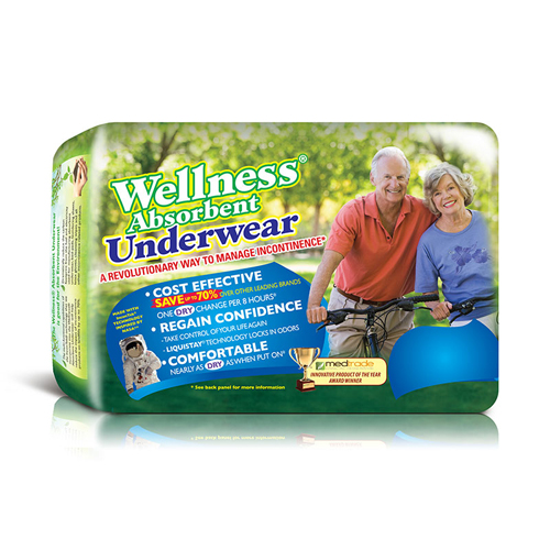 Image - Wellness Absorbent Underwear-Medium 19-30" Waist, 16/Pkg, 4 pk/cs