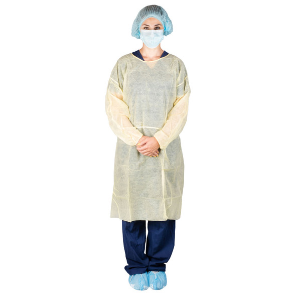Image - Multi-Layer Isolation Gown, Yellow Univ, 10/bg, 10 bg/cs