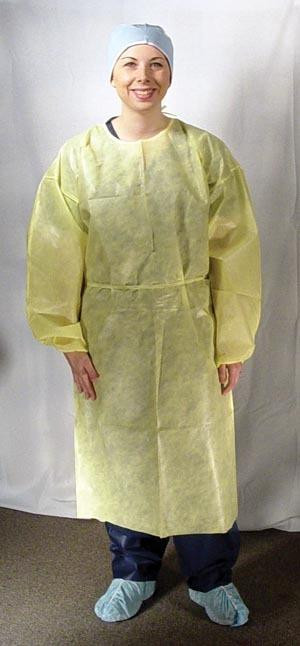 Image - Gown Isolation Yellow, Impervious, 10/bg, 5 bg/cs