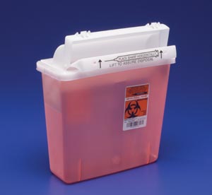 Image - Sharps Container, 8 Qt With Lid & Door, Clear, 10/cs