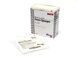 Image - Gauze Sponge, 2S, 4" X 4", 12-Ply, Sterile, 25/Tray, 24 Tray/cs