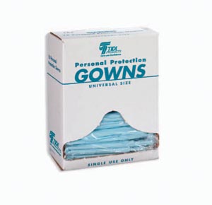 Image - Gown Embossed Polyethylene, Blue, 15/bx, 5 bx/cs