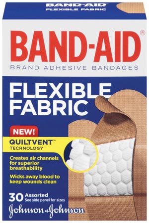 Image - Bandaid Fabric Adhesive Bandage, 1"X3", 100/bx, 12bx/cs