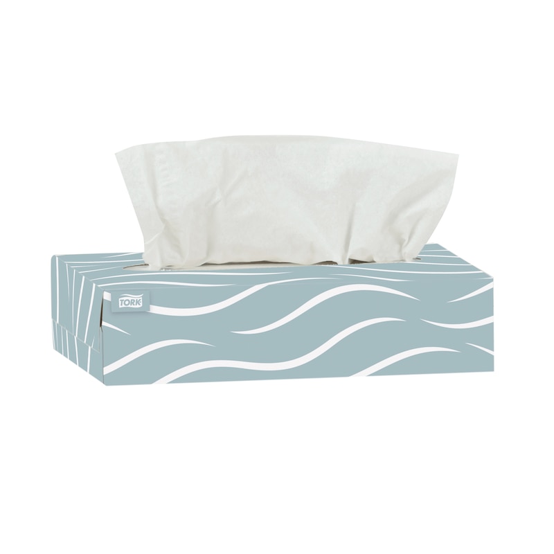 Image - Facial Tissue Flat Box, 2-Ply, Wht 8.2" X 7.9", 100/bx, 30bx/cs